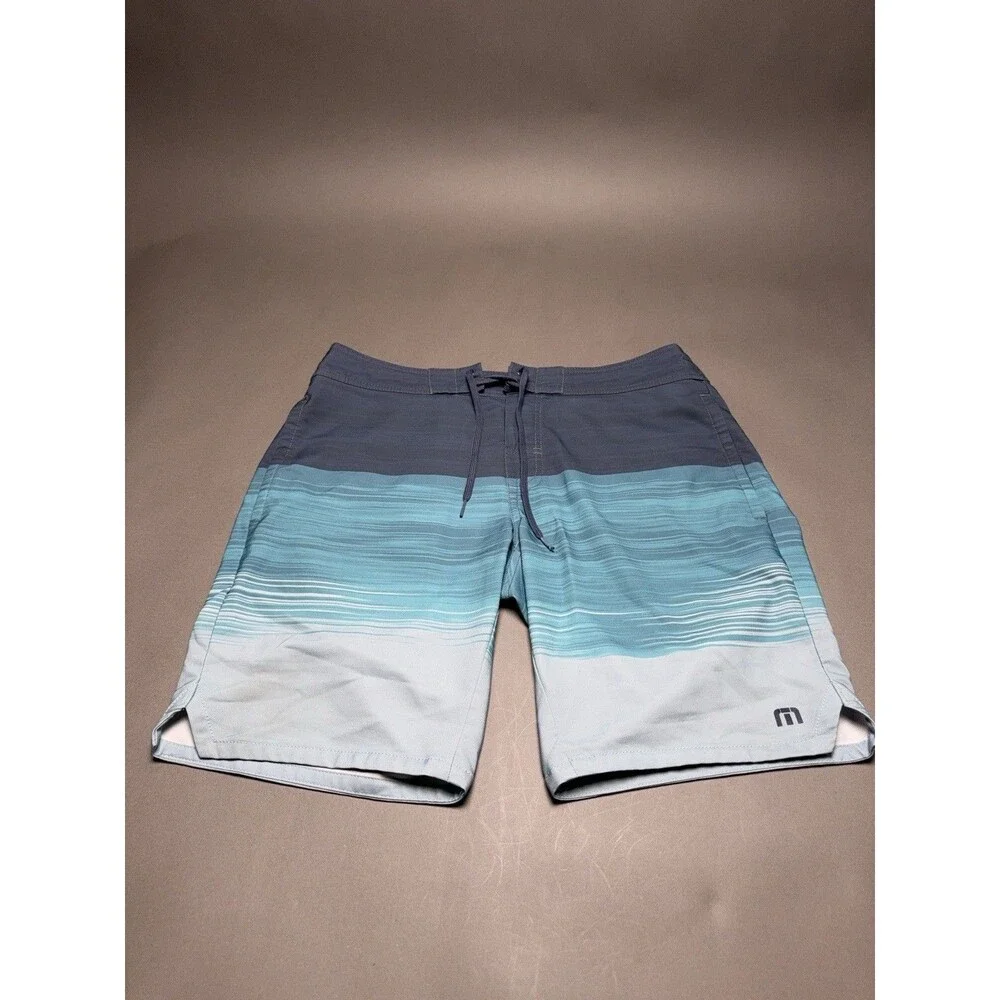 Travis Mathew Nobody Panic Board Shorts Blue Heather Hombre Size 33 Swim trunks
